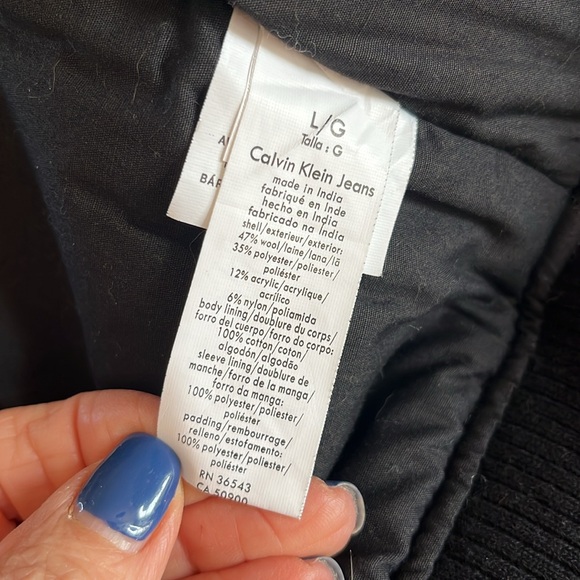 CALVIN KLEIN MENS GRAY TWEED BOMBER JACKET - Picture 9 of 9